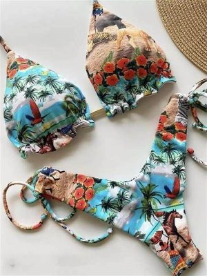 Bağcık Brazil Floral Bikini