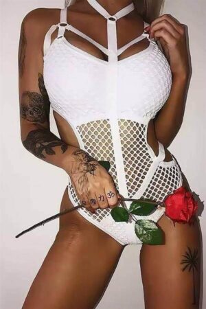 Bandaj Örgü Bodysuit