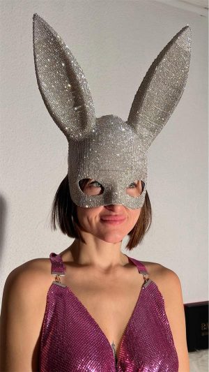 Full Taşlı Tavşan Maske