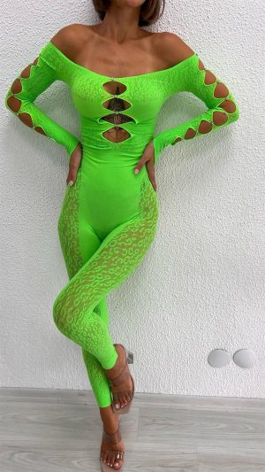 Leopar Taş İşlemeli Tulum Çorap
