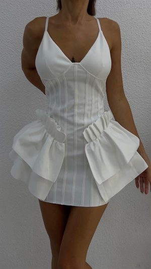 Lolita Bianca Rayon Elbise