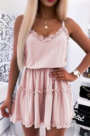 Pink Lara Kısa Elbise