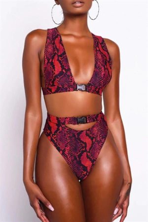 Piton Kemerli Yüksek Bel Bikini