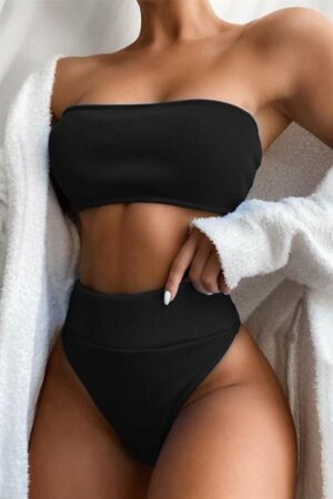 Strapless Yüksek Bel Bikini