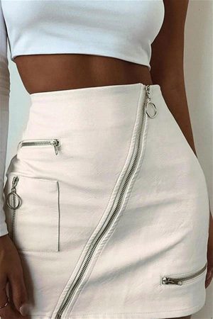 Zipper Creamy Mini Etek